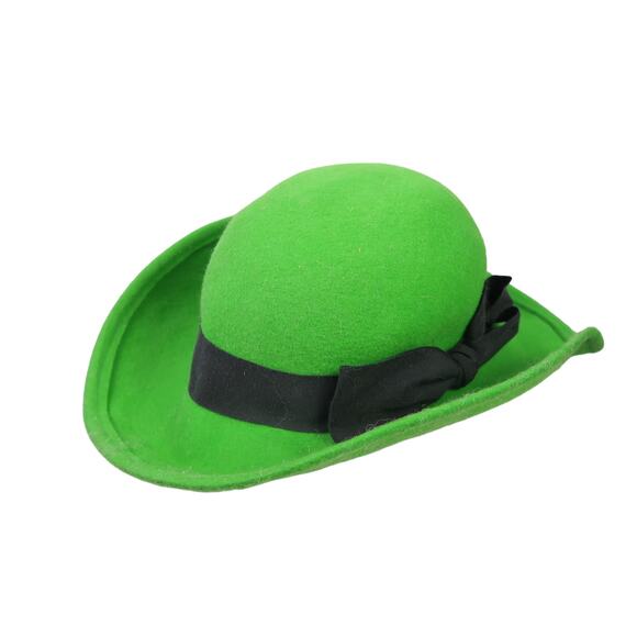 Vintage 60s Madcaps Green Felt Wool Wide Brim Hat main image 7
